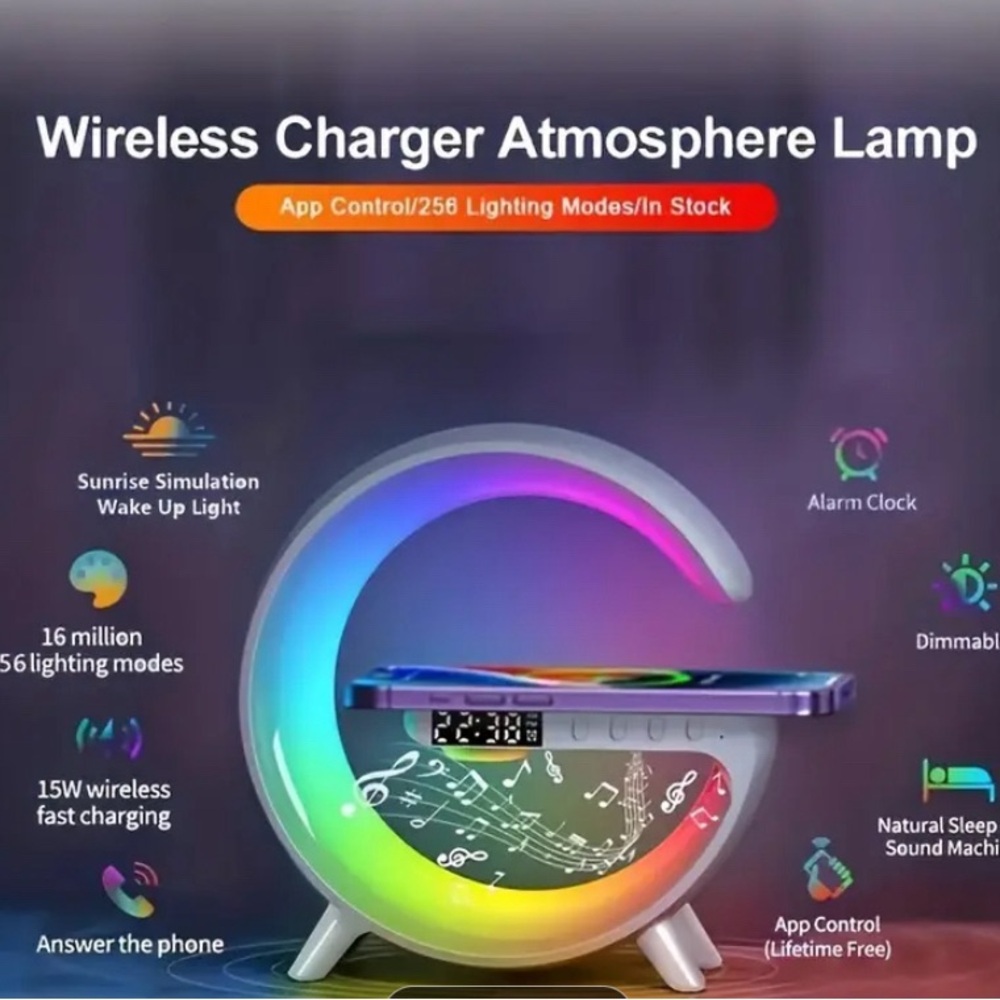 Four-in-one Multi-function USB Charging Atmosphere Light clock